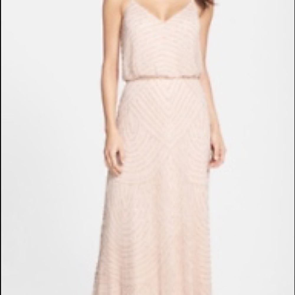 Adrianna Papell blush Beaded dress size 12